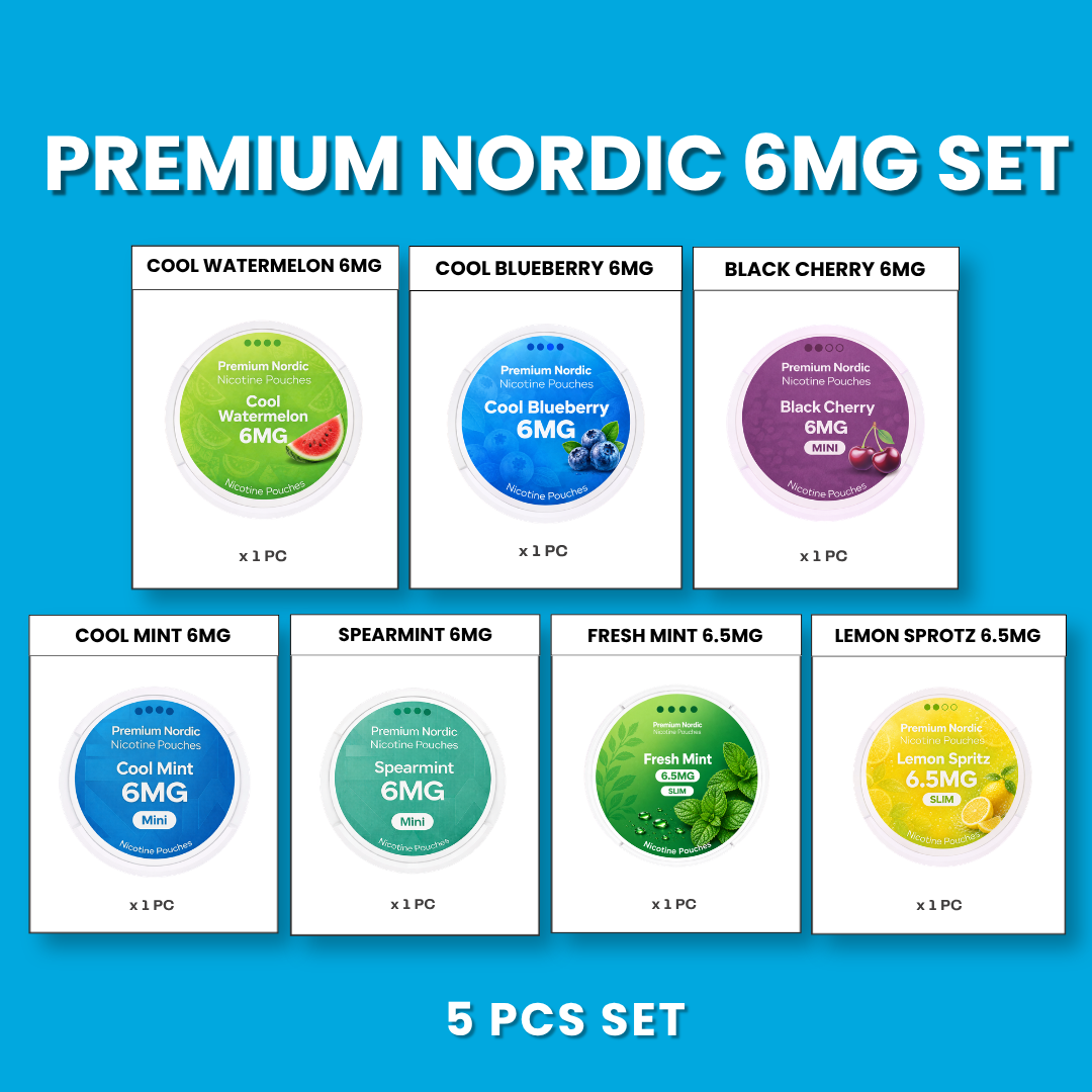 Premium Nordic Pouches 6MG All-In Set (7pcs)