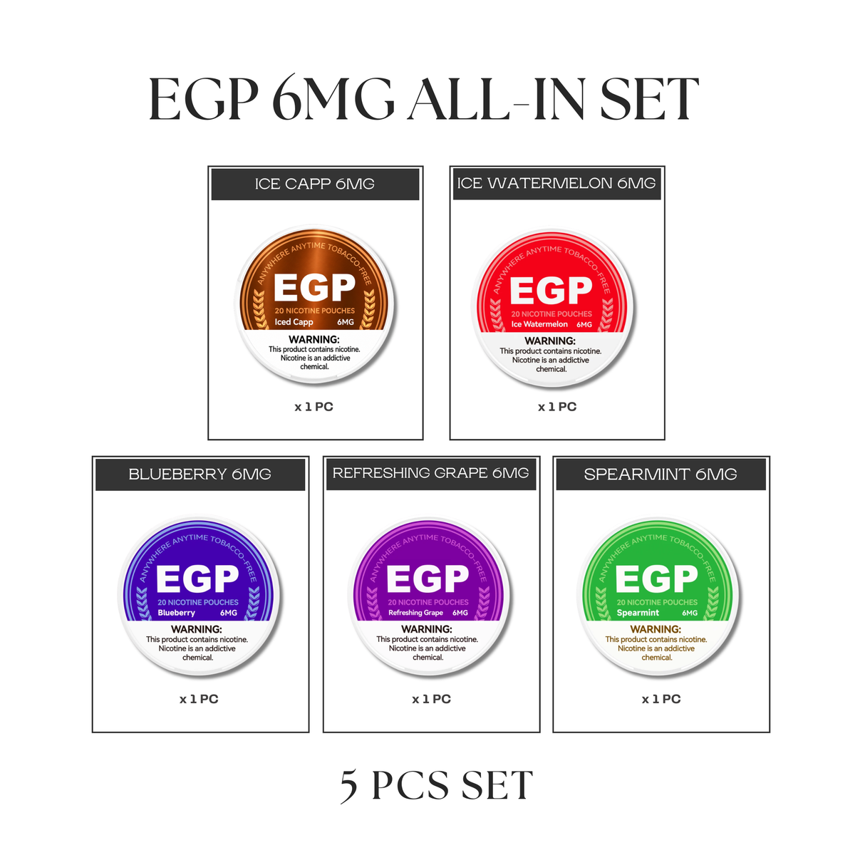 EGP Pouches 6MG All-In Set (5pcs)