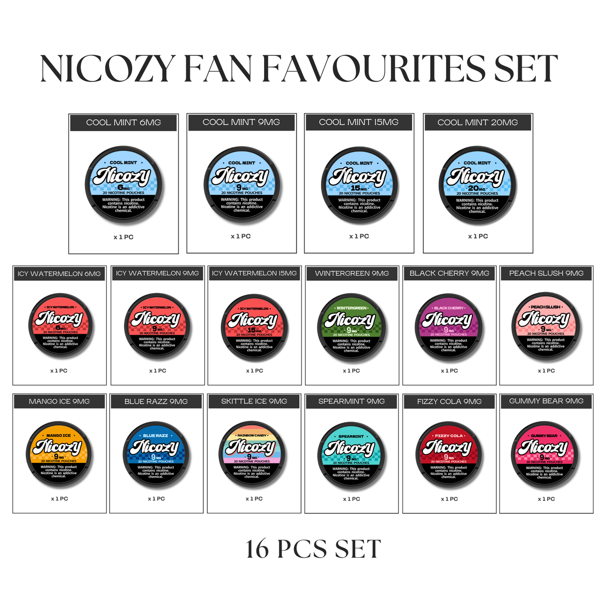 NICOZY Pouches Fan Favourites Set (16pcs)