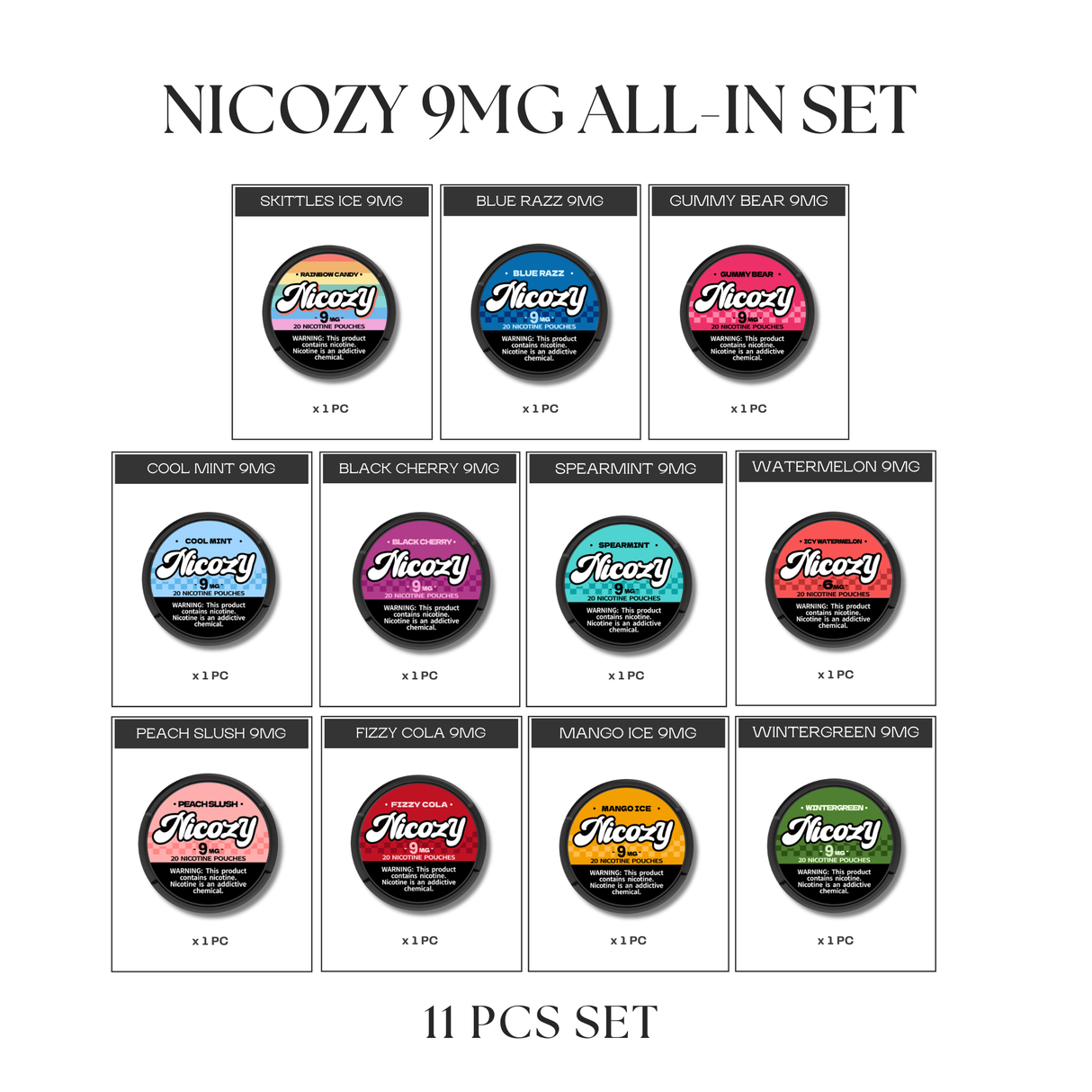 NICOZY Pouches 9MG All-In Set (11pcs)
