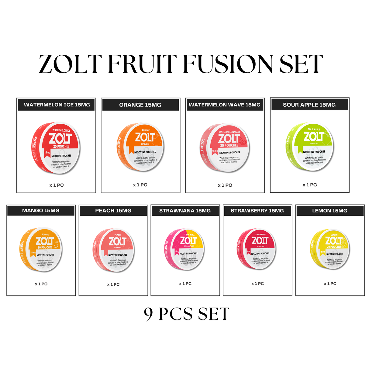 ZOLT Ultra Strong Fruit Fusion Set (9pcs)