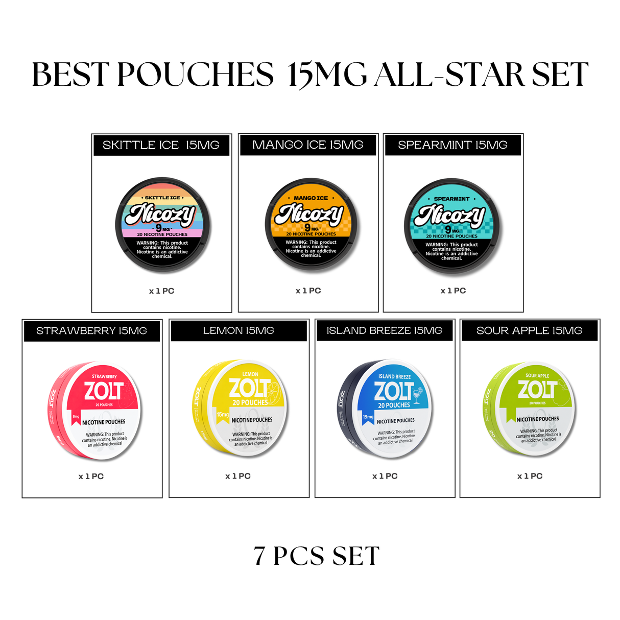 Best Pouches 15MG All-Star Set (7pcs)
