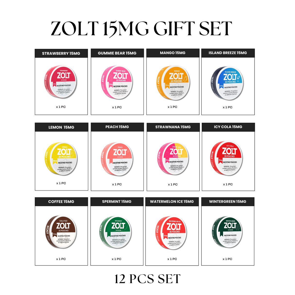 ZOLT Pouches 15MG Set (11pcs)