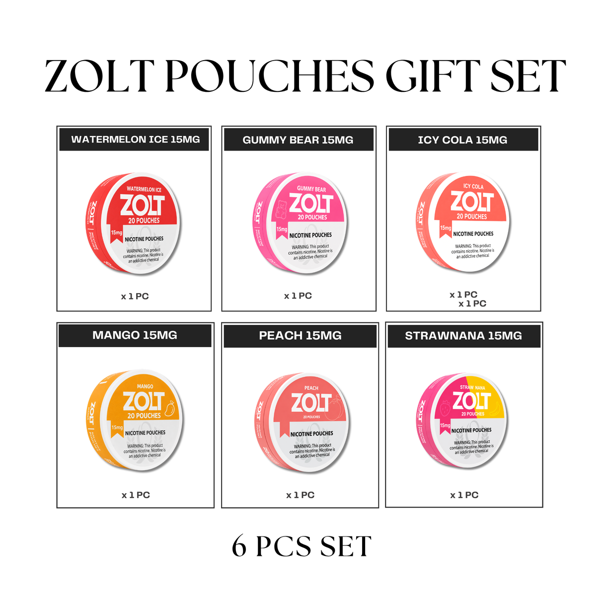 ZOLT Pouches 15MG Set (6pcs)