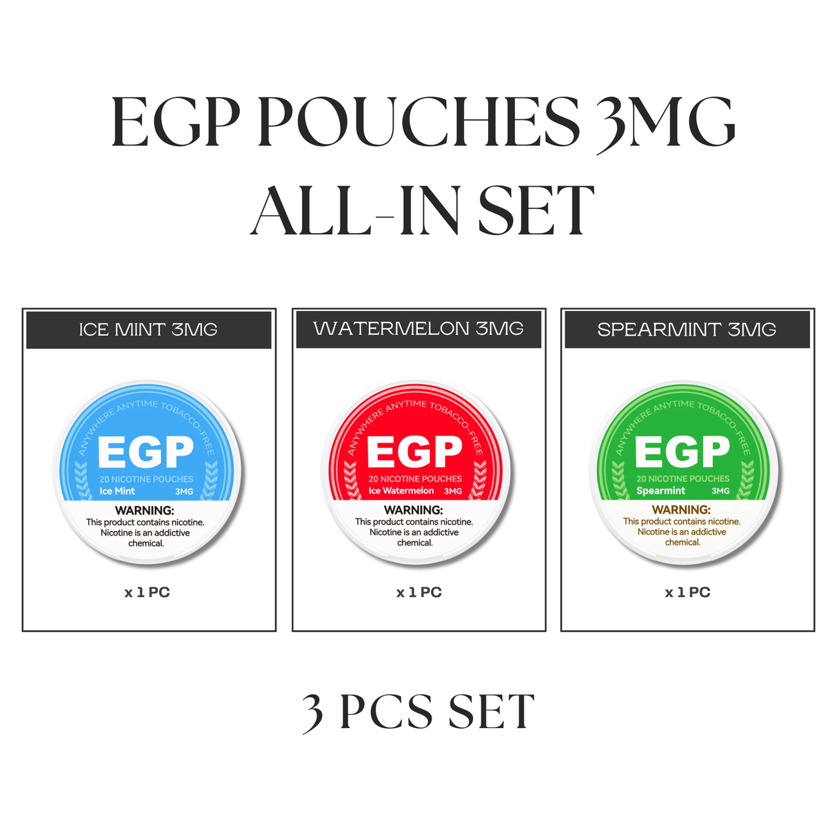 EGP Pouches 3MG All-In Set (3pcs)