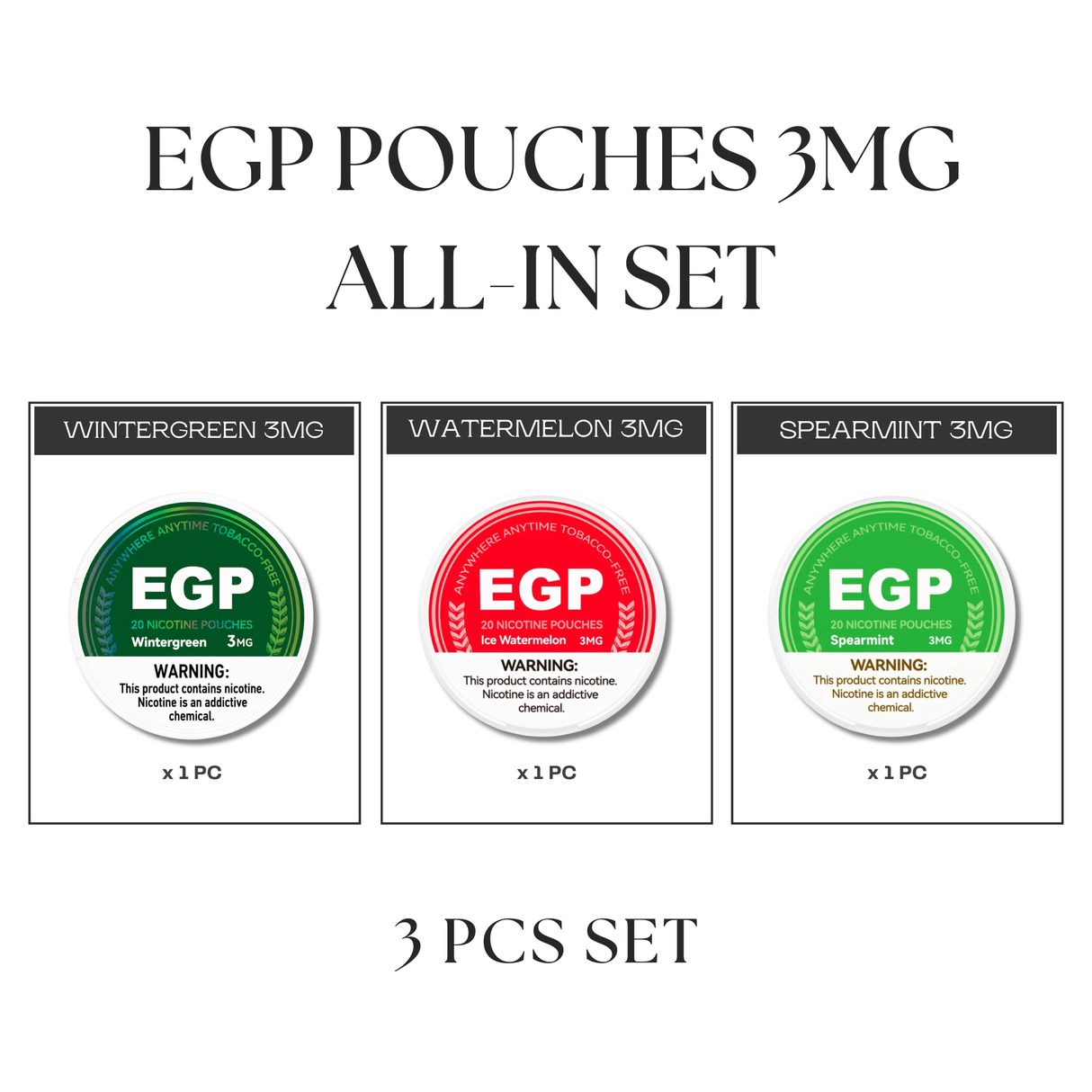 EGP Pouches 3MG All-In Set (3pcs)