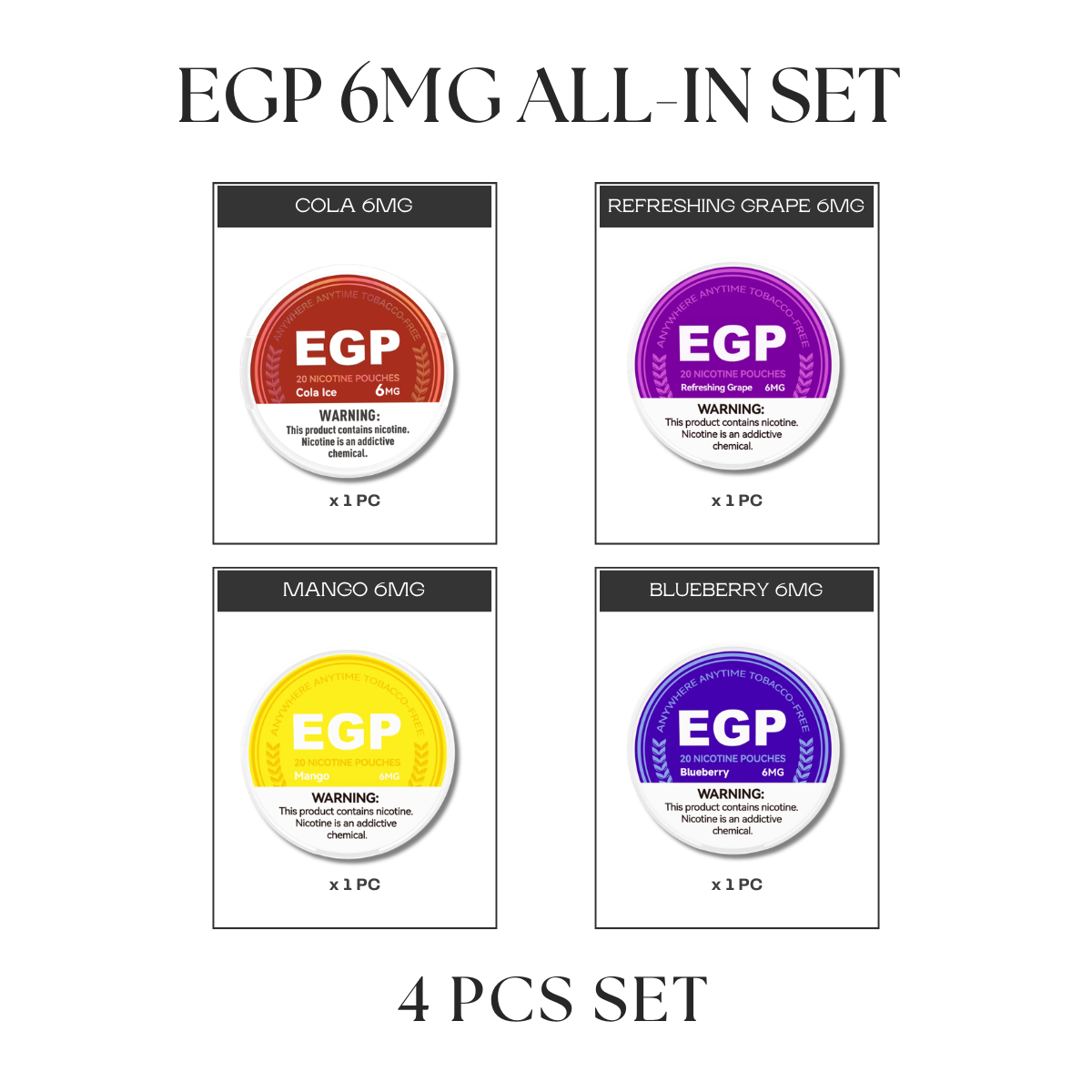 EGP Pouches 6MG All-In Set (4pcs)