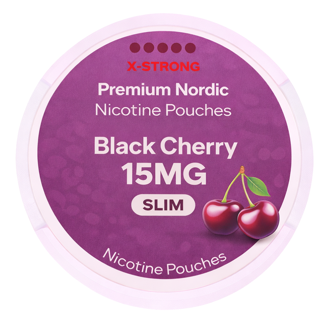 Premium Nordic Nicotine Pouches Black Cherry X-Strong Slim 15MG