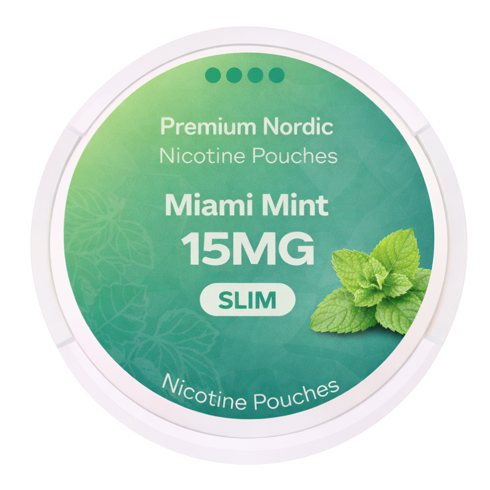 Premium Nordic Nicotine Pouches Miami Mint Slim 15MG