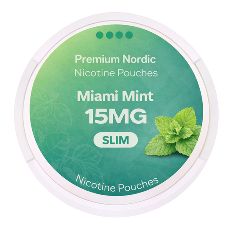 Premium Nordic Nicotine Pouches Miami Mint Slim 15MG