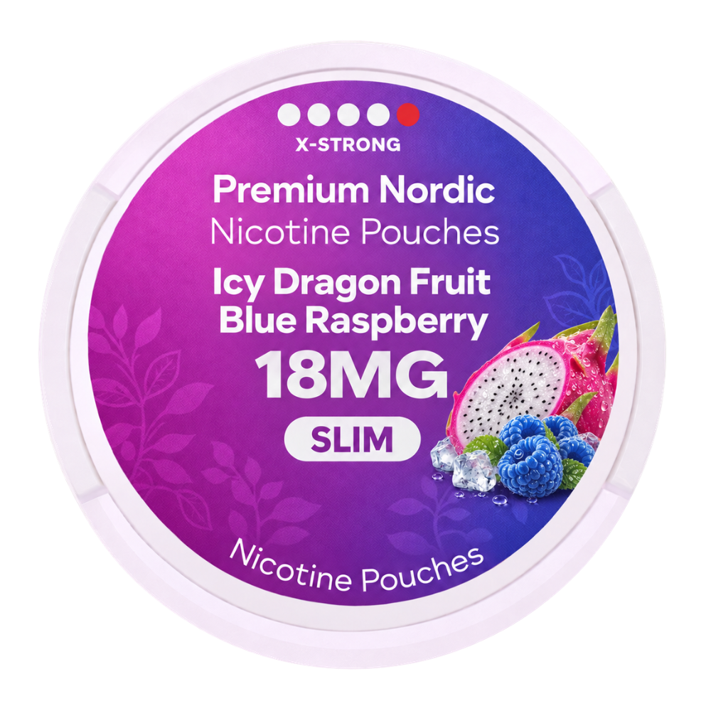 Premium Nordic Pouches Icy Dragon Fruit Blue Raspberry 18MG