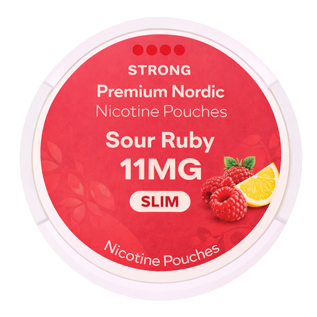 Premium Nordic Nicotine Pouches Sour Ruby Slim 11MG