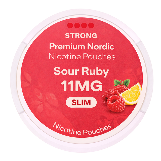 Premium Nordic Nicotine Pouches Sour Ruby Slim 11MG