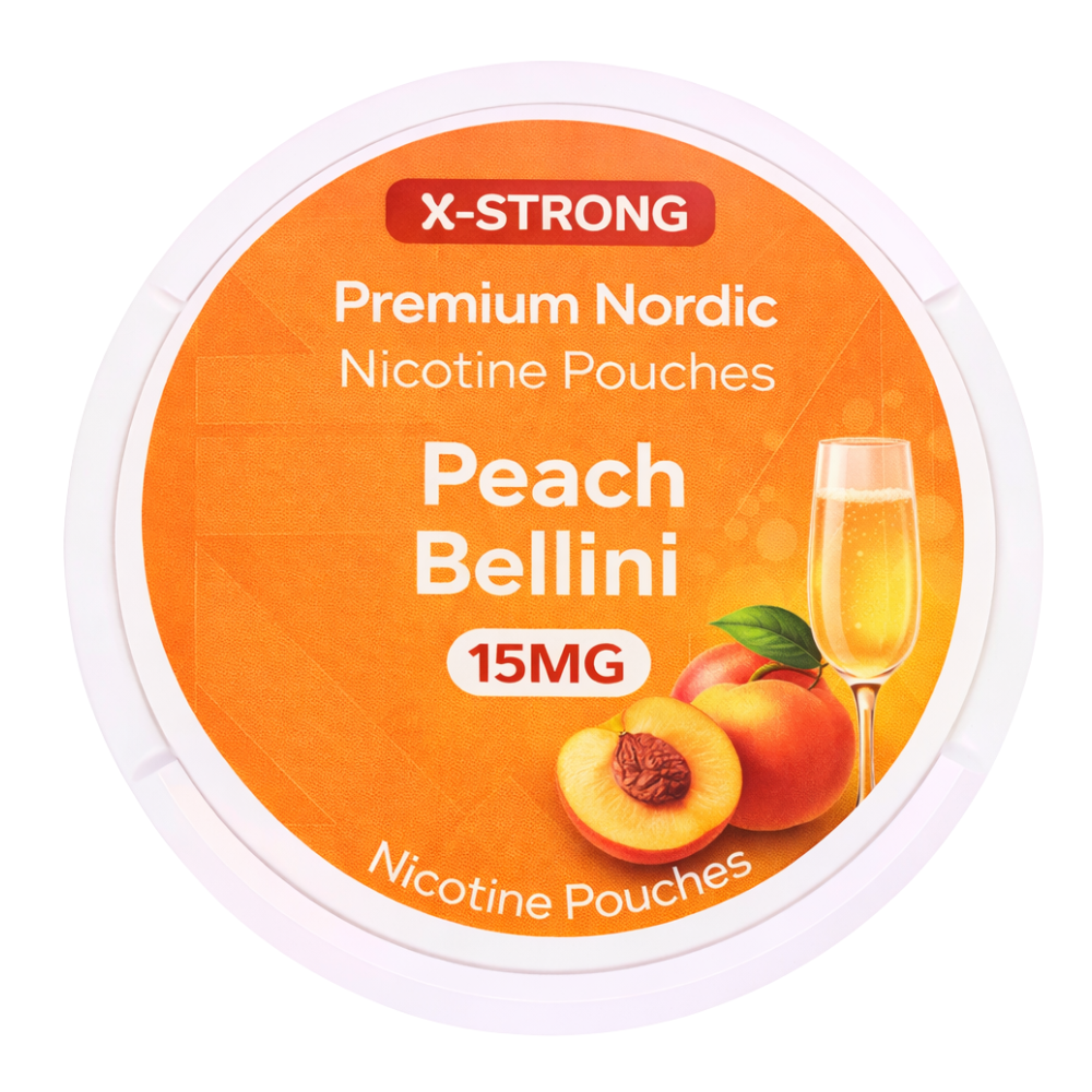 Premium Nordic Nicotine Pouches Peach Bellini Slim X-Strong 15MG