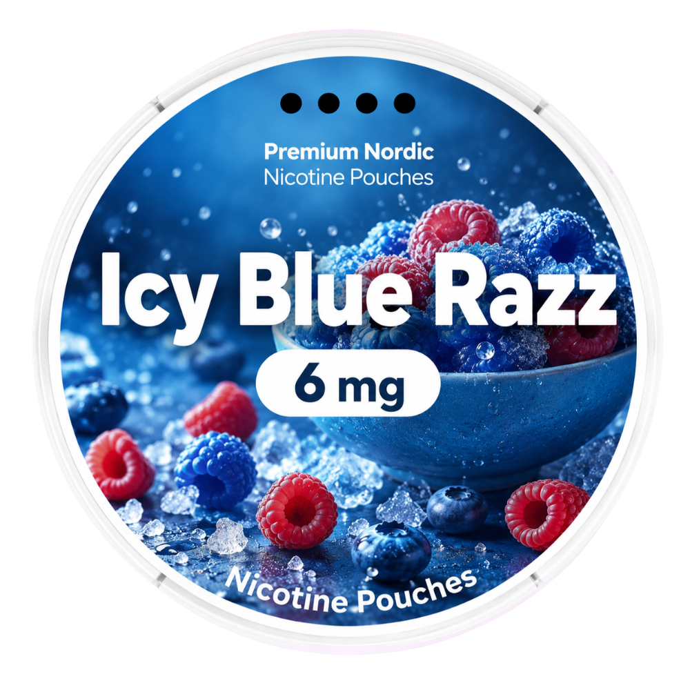 Premium Nordic Pouches Icy Blue Razz 6MG