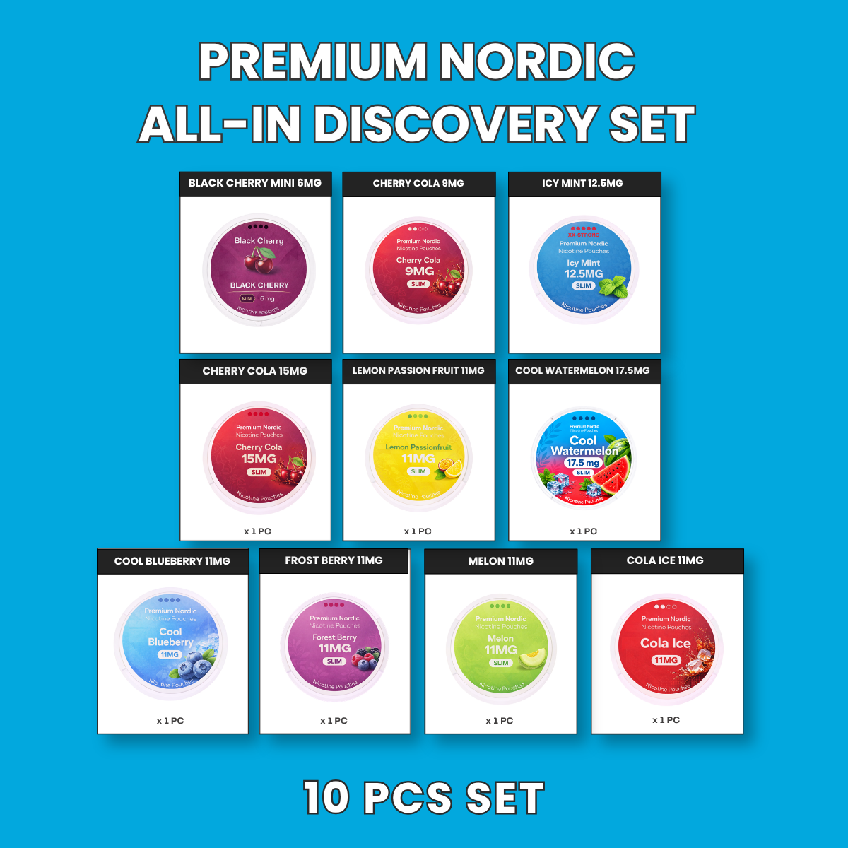 Premium Nordic Pouches ALL-IN Discovery Set (10pcs)